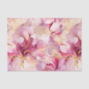 Pink Fuchsia Modern Abstract Lilies Tissue Paper