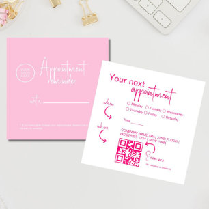 Pink fuchsia Modern Beauty Salon QR code Appointment Card