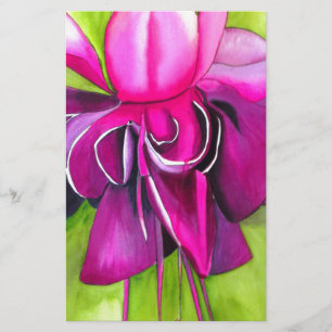 Pink Fuchsia pop art watercolour flower