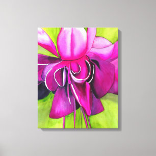 Pink Fuchsia pop art watercolour flower art Canvas Print