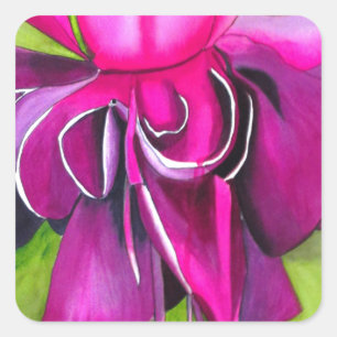 Pink Fuchsia pop art watercolour flower Sticker