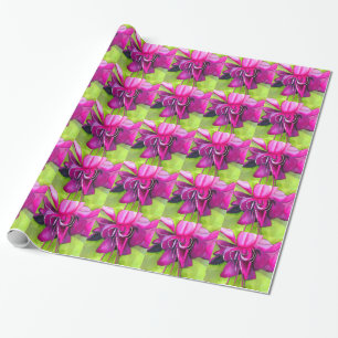 Pink Fuchsia pop art watercolour flower Wrapping Paper