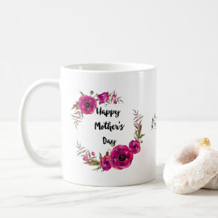 Pink Fuchsia Poppies Best Mum - Mother's Day Coffee Mug