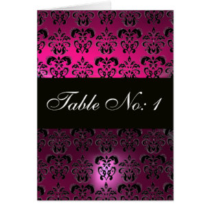 PINK FUCHSIA  PURPLE BLACK  DAMASK TABLE SEATING