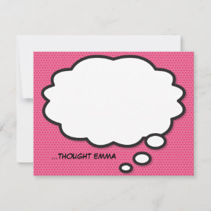 Pink Fun Comic Book Think Bubble Card