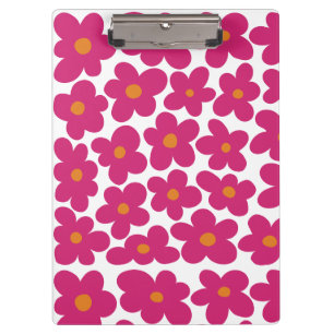 Pink Fun Floral Pattern Clipboard