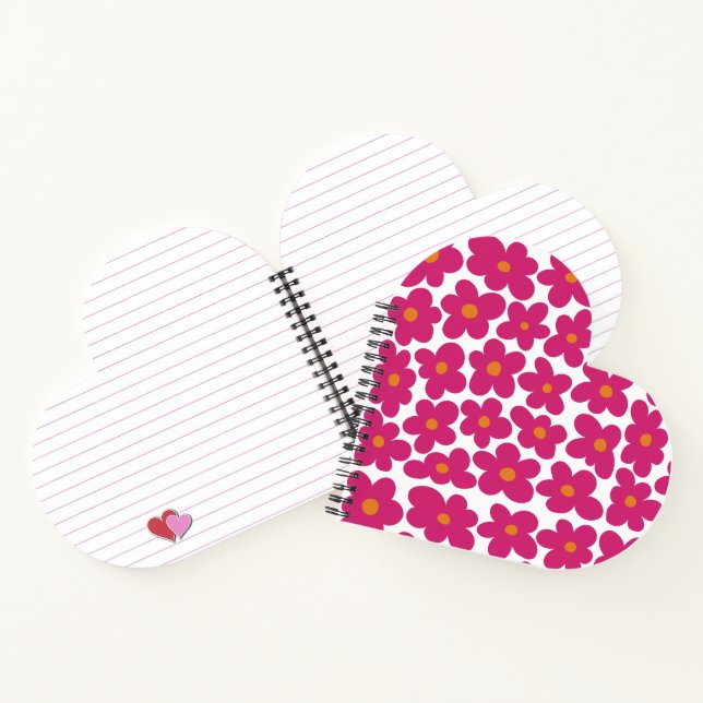 Pink Fun Floral Pattern Notebook (Inside)