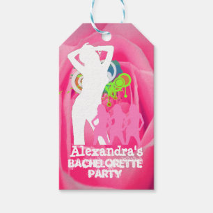 Pink fun party girls personalised bachelorette gift tags