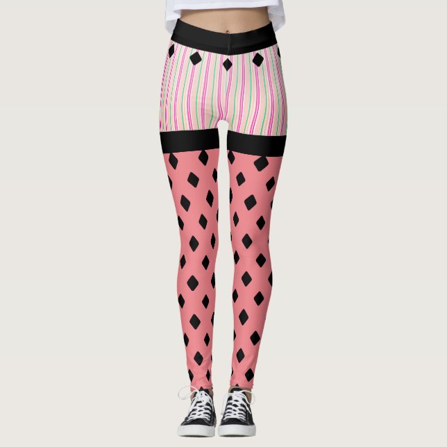 Pink Fun Trendy Shorts Look Leggings (Front)