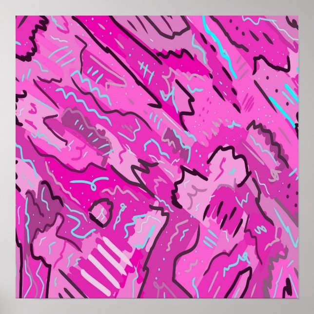 Pink! Fun with Abstract Art Poster (Front)