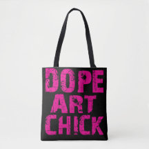 Pink Funk Dope Art Chick Tote Pink on Black