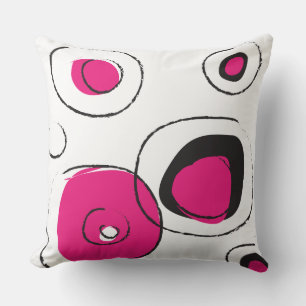 Pink FUNKY DOTS DESIGN Retro Throw Pillow