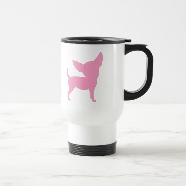 Pink Funny Chihuahua Travel Mug (Right)