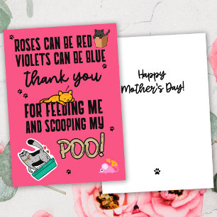 Pink Funny Cute Happy Mother's Day From Cat Card