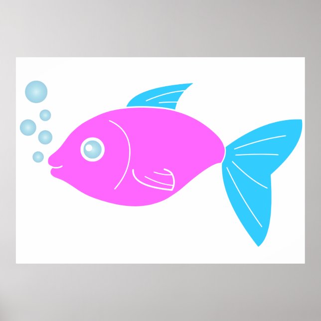 Pink funny fish poster (Front)