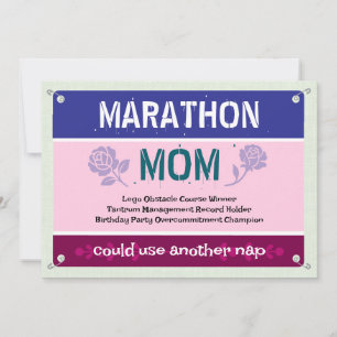 Pink Funny Marathon Mum Mother's Day Card
