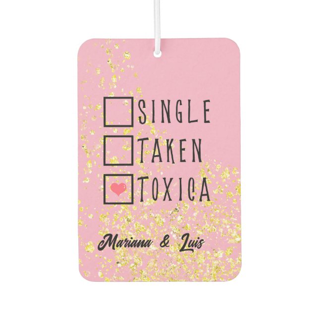 Pink Funny Spanish Personalized Name Car Floor Mat Car Air Freshener (Front)