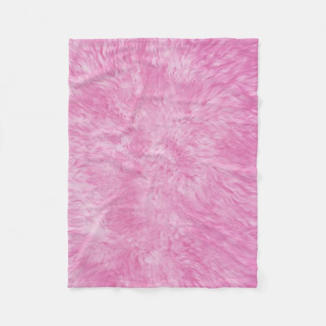 Pink Fur Frenzy Fleece Blanket (Front)