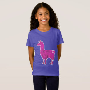 Pink Furry Llama Kids T-Shirt