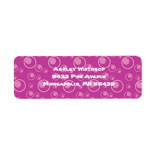 Pink Fuschia Dots Circle Return Address Labels