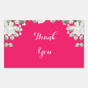 pink fushia rectangular sticker