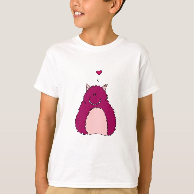 Pink Fuzzy Monster T-Shirt (Front)