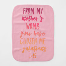 Pink Galations 1:15 Baby Burp Cloth