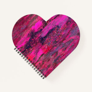 Pink Galaxy Heart Shape Notebook