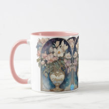 Pink Galaxy Magnolias Personalised Mug