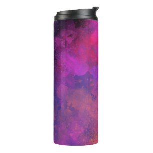 Pink Galaxy Paint Splatter Effect Thermal Tumbler