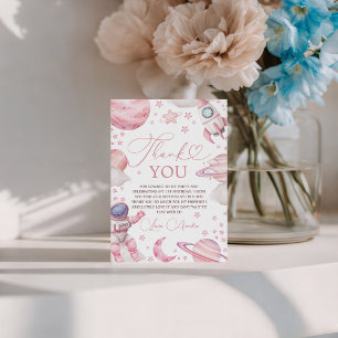 Pink Galaxy Space Thank You Card