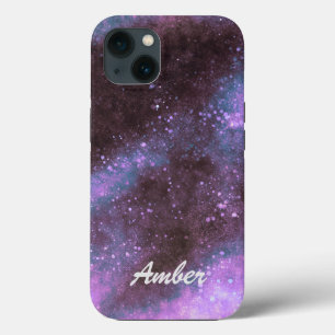 Pink Galaxy Sparkles Abstract Personalised iPhone 13 Case