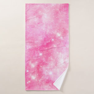 Pink Galaxy Universe Bath Towel