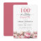 Pink Garden Floral Calligraphy 100th Birthday
