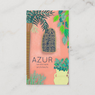 Pink Garden Florist Landscaper Architect Business Card