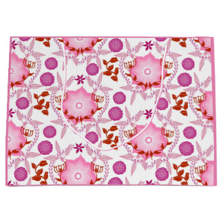Pink garden large gift bag