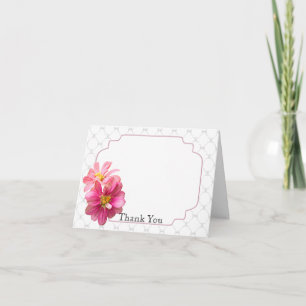 Pink Garden Lattice Anniversary Thank You Card