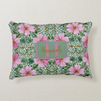 Pink Garden Mosaic Accent Pillow