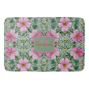 Pink Garden Mosaic Bath Mat