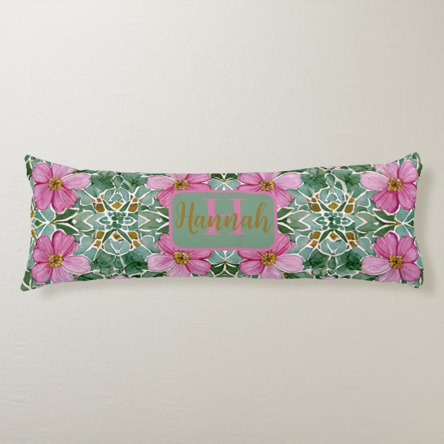 Pink Garden Mosaic Body Cushion (Front)