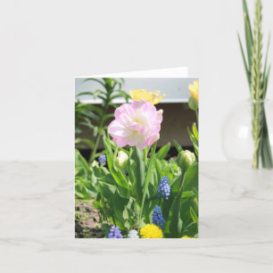 Pink Garden Mothers Day Blooms Holiday Card