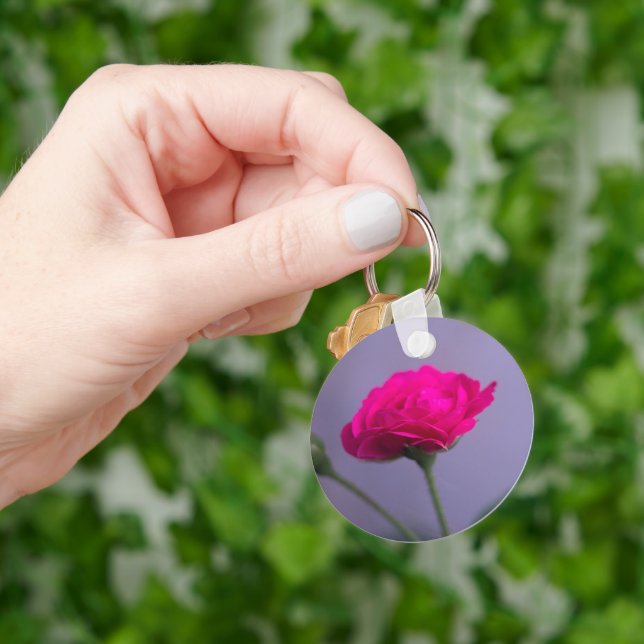 Pink Garden Rose Key Ring (Hand)