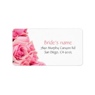 Pink Garden Roses Address Label