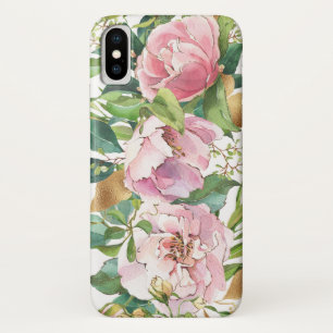 Pink Garden Roses Watercolor iPhone / iPad case