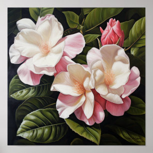 Pink Gardenias Flower Art Print Poster