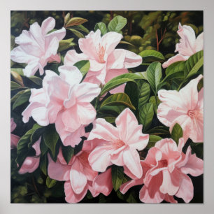 Pink Gardenias Flower Art Print Poster