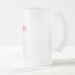 Pink Geekette Frosted Glass Beer Mug