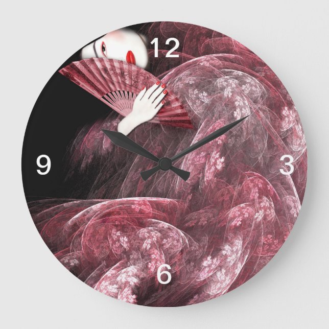 Pink Geisha Clock (Front)