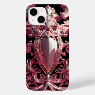 Pink Gem Fleur de Lis iphone case