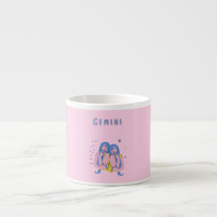 Pink Gemini, zodiac, star sign print Espresso Cup